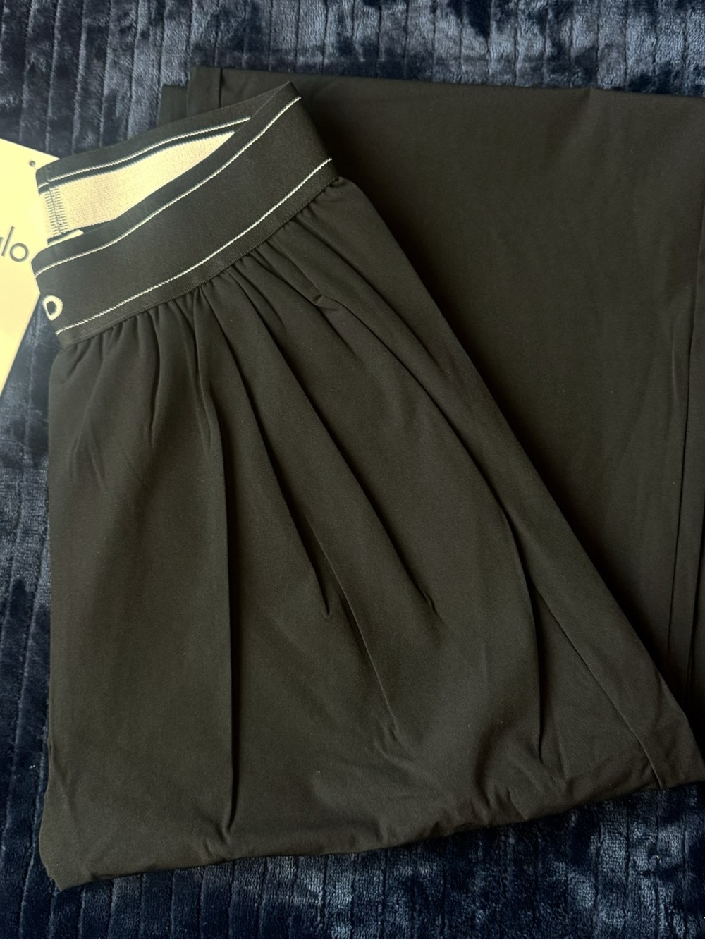Women's Black A-Line Skirt with Elastic Waistband